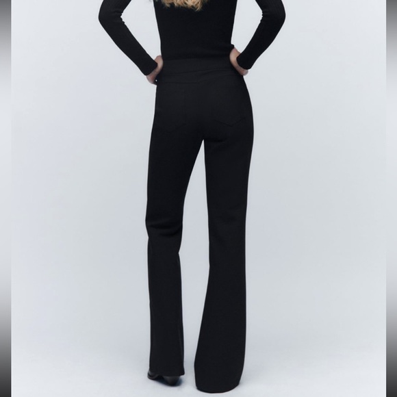 NWT Zara High Waisted Metal Buttoned Flared Pants Size XS - Picture 3 of 9